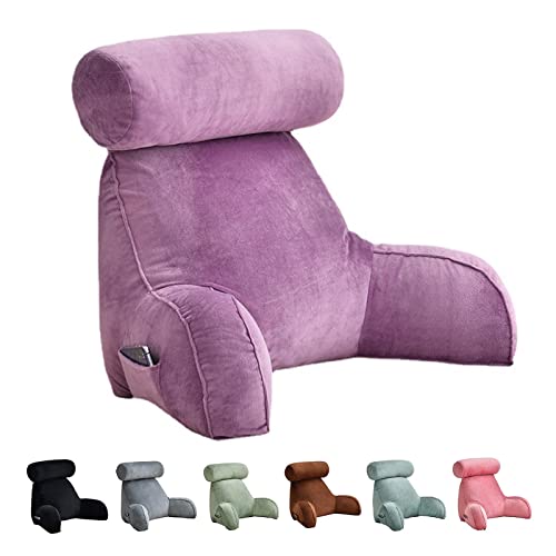 Bed Rest Reading Pillow with Neck/Arm Support, Purple