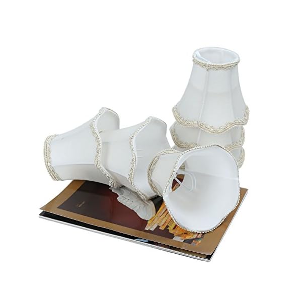 Fuloon Set of 6 Clip On Lamp Shade Kit Little Upright Candle Chandelier Drop Light Lampshade - Image 6