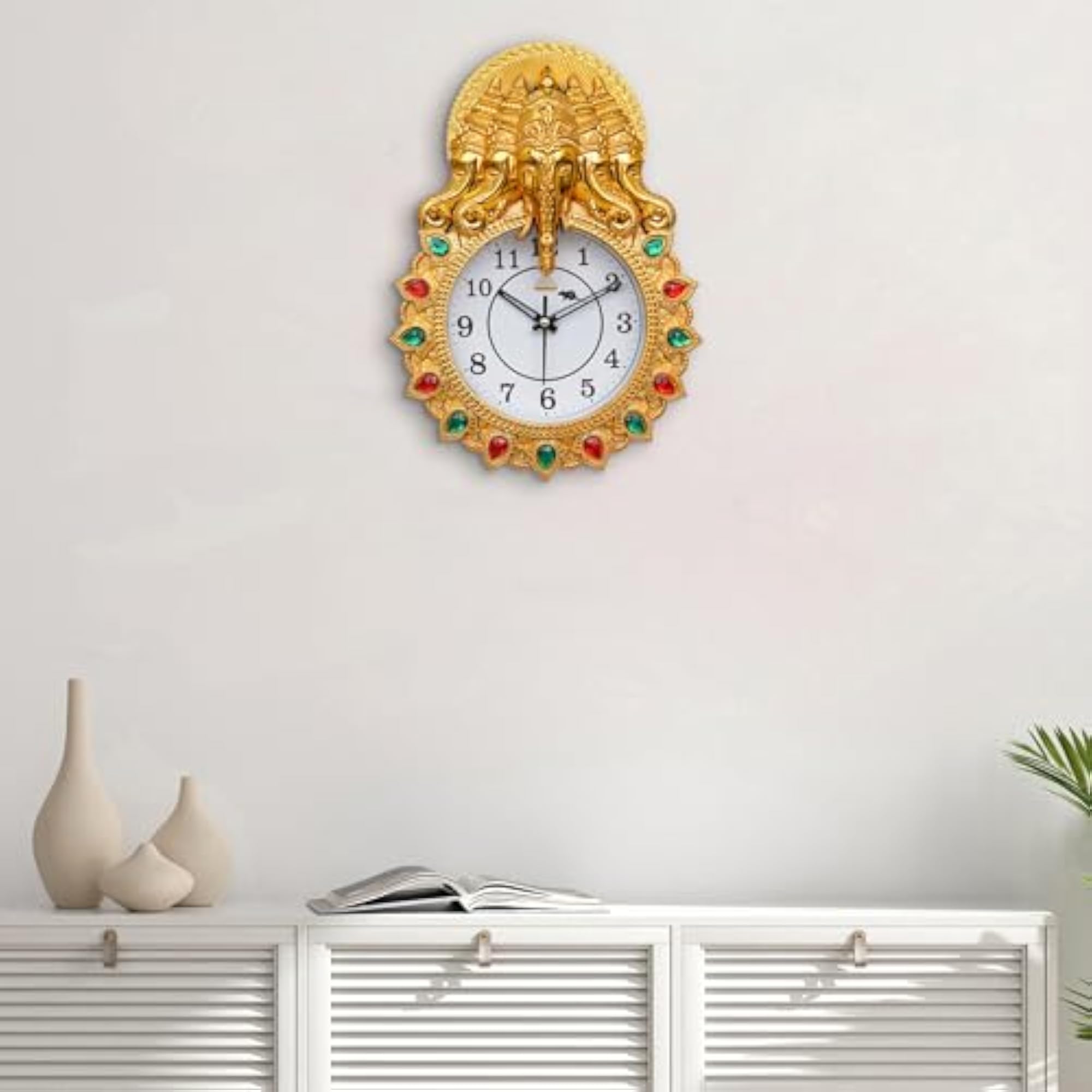 Ganesh Ji Analog Wall Clock, 26cm Stylish Home Decor