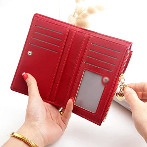 Womens wallet Short Zipper Tassel Soft Leather Ladies Card Holder Slim Purse Female Small (Blue)4