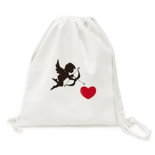 Sac cordon Cupidon Ange Rouge en toile, cadeau parfait de voyage