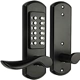 Hangcheng Left Handed Mechanical Door Lock Combination Left Handle Keyless Entry Door Lock-NOT a Deadbolt & Need to Drill Additional 4 Holes & Only for Single Bore Door