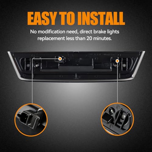 Image of Third 3rd Brake Light LED for 2010-2016 Dodge Journey, High Mount Rear Brake Lights Assembly for 10-16 Journey, Waterproof Center Cab Lamp Stop Light (Black)