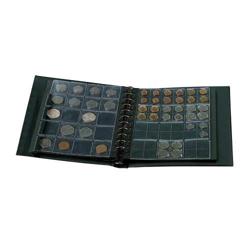 SAFE 864 Album Raccoglitore Monete Coin-Combi con 4 Fogli e Custodia – per 110 Monete – Meccanismo a 11 Anelli – Formato 240×275×45 mm – Raccoglitore Collezione numismatica