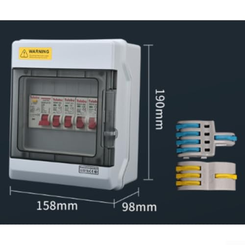 Caja de distribución de 4 vías e interruptor de 63 A con estanqueidad IP65 5