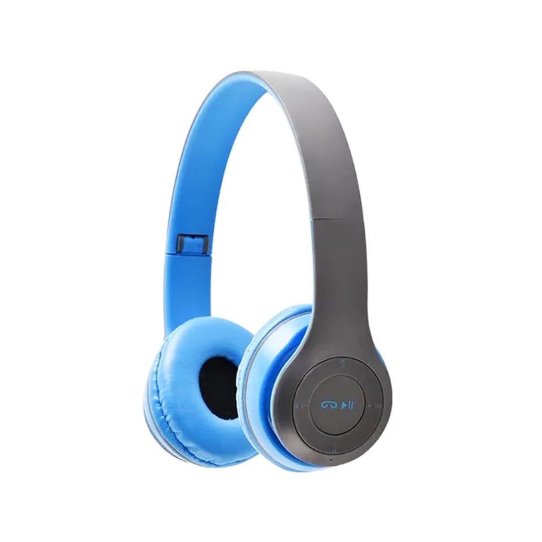 bestsound latest p47 with mic with 6 hour battery backup bluetooth & wired (blue)