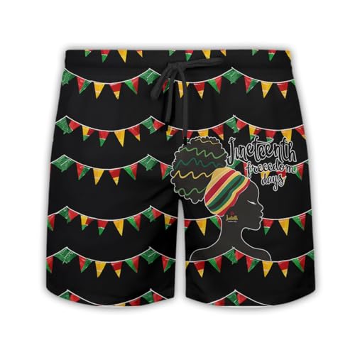 Juneteenth Mens Swim Trunks - Black History Hawaiian Mens Swim Short Beach Shorts TU-SH-55