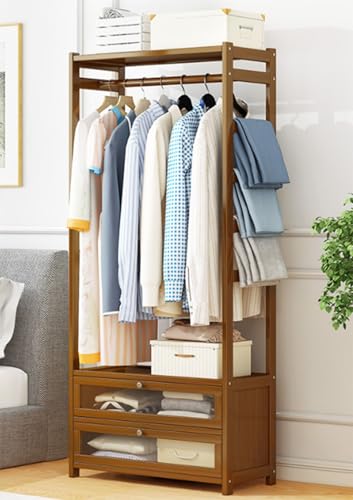 Penderie ouverte en bois pour entrée de chambre dressing modulable grand format