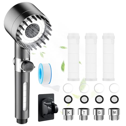 シャワーヘッド マイクロナノバブル 【塩素除去・極め細かいミスト・美髪美肌】シャワーヘッド 節水 高水圧 3Dプレミアムマッサージブラシ機能 頭皮ケア ウルトラファインバブル 美しい新境地 15倍の清浄力 ナノバブル シャワーヘッド 3段階モード 手元スト