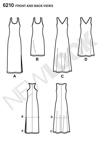 Simplicity Creative Patterns New Look 6210 Misses' Knit Dress in Two Lengths, A (10-12-14-16-18-20-22)
