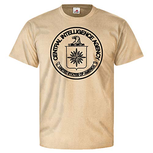T-shirt CIA 10671 Central Intelligence Agency en coton col rond imprimé noir pour homme