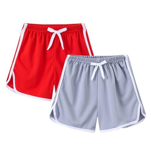 Girls Athletic Running Shorts Baggy Gym Workout Sports Shorts Lightweight Elastic Waist Casual Soccer Short Pants