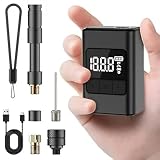 Mini Compressore Portatile Moto Pompa, 120 PSI Pompa Elettrica per Bicicletta con Valvola Presta e Schrader, Pompa Elettrica con Manometro Digitale, per Bici da Strada, Mountain Bike, City Bike