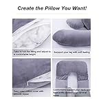 AS-AWESLING-60in-Full-Body-Pillow-Nursing-Maternity-and-Pregnancy-Body-Pillow-Extra-Large-U-Shape-Pillow-and-Lounger-with-Detachable-Side-Separate-Support-Pillow-and-Removable-Cover-Grey