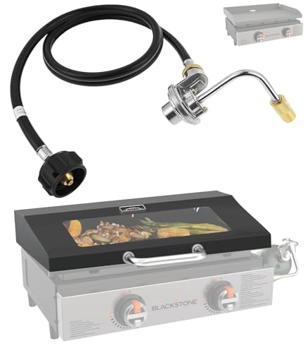 6FT Propane Adapter Hose & Hinged Lid Kit for Blackstone 22