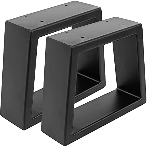 primematik – pieds rectangulaires pour chevet et banquette pieds en Acier Noir 250 x 80 x 200 mm 2-pack (ip021)
