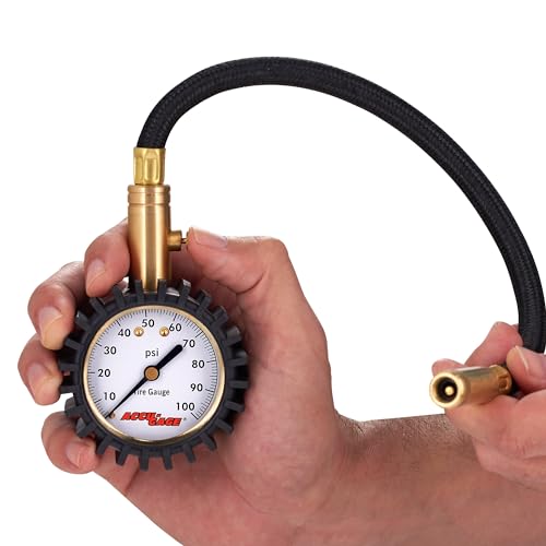 Image of Accu-Gage H100X Professional Tire Pressure Gauge with Protective Rubber Guard (100 PSI)