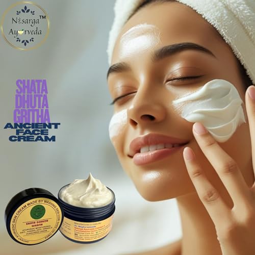 Shata Dhouta Ghrita 100 Times Washed Cow Ghee Daily Moisturizing Sunscreen Anti ageing Anti Wrinkle face & skin Cream- Pack of 4 (40 gm x 4)
