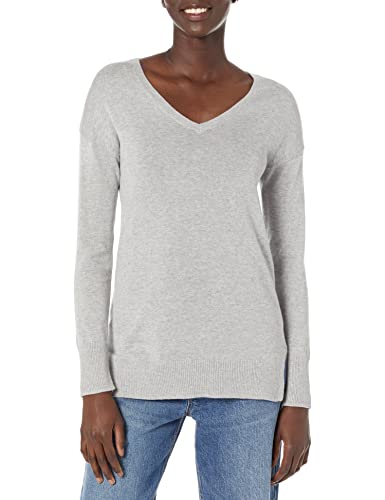 Image of Amazon Essentials Women's Lightweight V-Neck Tunic Sweater, Long Sleeve, Ribbed (Available in Plus Size)