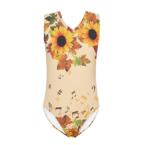 FKELYI Girls Fall Thanksgiving Leotards Sleeveless Gymnastics Dancing Unitards Ballet Dancewear