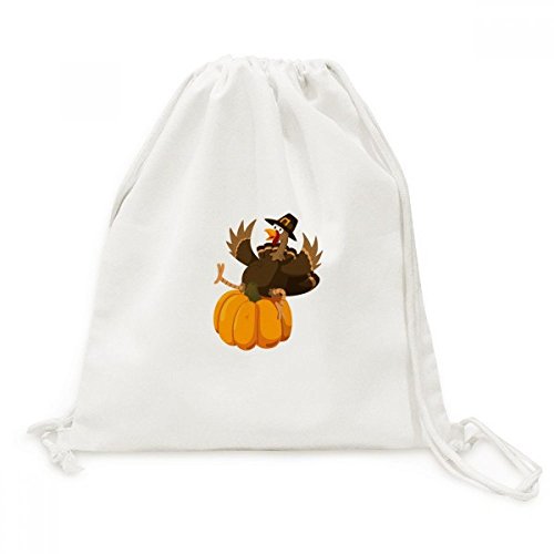 Sac cordon Pumpkin Toile Thanksgiving voyage sac à dos shopping pliable léger