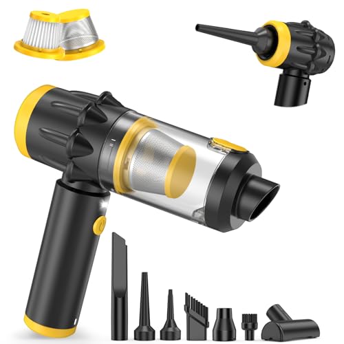 Lizjarol Handheld Car Vacuum Cleaner, 20000PA Vacuum Cordless with Brushless Motor, 4 in 1 Air Duster and Vacuum Cleaner with LED Light, Mini Hand Held Vacuum Rechargeable for Home, Car, Pet, Office
