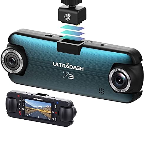 Big Sale UltraDash Z3 Standard Edition - Dual Lens Dash Cam HD 1080P, Telephoto Zoom-in Lens , 140° Wide Angle, 2" LCD, G-Sensor, HDR, Night Video, Super Capacitor