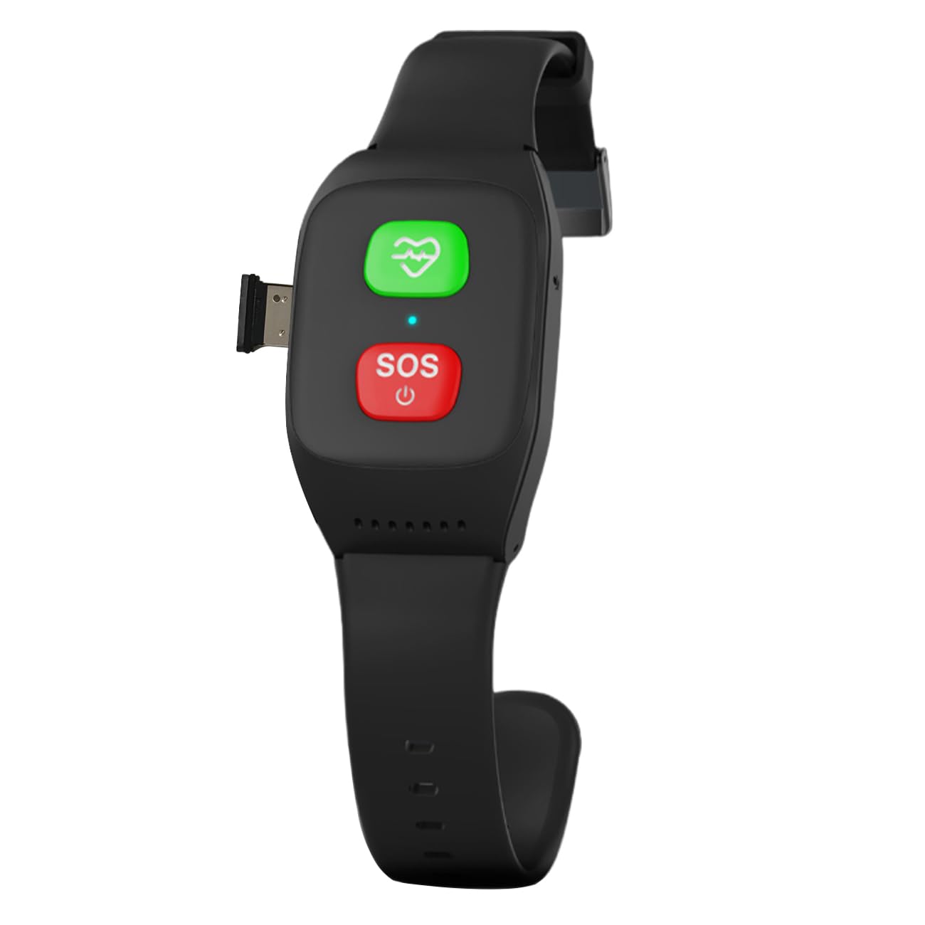 Bracciale Salvavita Anziani, Intelligente con Rilevamento delle Cadute Orologio SOS Anziani, Bracciale GPS E Funzione di Chiamata di Emergenza Black,5.8 * 3.5 * 1.8cm