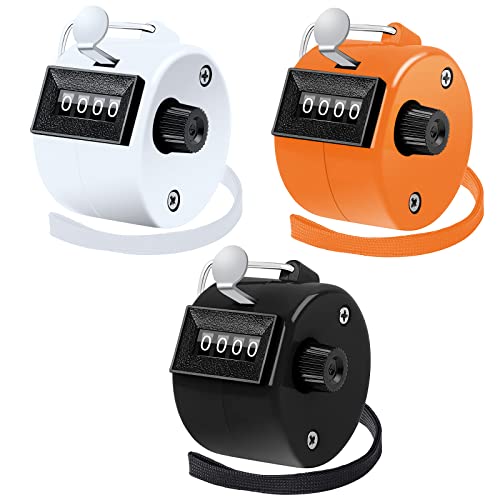 BeautyChen 3 Pack Hand Tally Counter 4-Digit Number Clicker Counter with Nylon Lanyard Mechanical...
