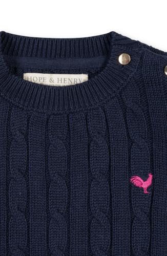 Image of Hope & Henry Girls Cable Front Pullover Sweater