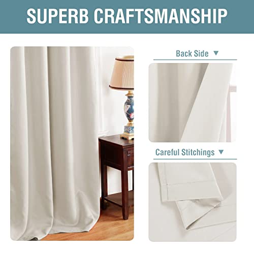Image of H.VERSAILTEX Light Blocking Curtain for Living Room Thermal Insulated Window Treatment Panel /Drape for Dining Room, Elegant Soft Curtain for Bedroom Grommet Top One Panel (Ivory - 52x84 Inches)