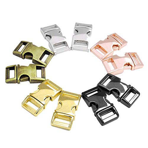 10 Pack 3/8" Metal Side Release Buckles for Paracord Bracelets (Mix)FLQ100(Mix-s)