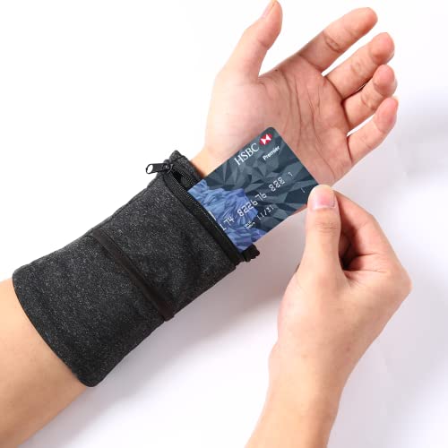 Handgelenk Beutel, Sport Handgelenktasche mit Reißverschluss, für Laufen, Joggen, Spazieren, Gassi gehen, Fahrrad und Yoga etc (Dull Black, L) Handgelenk Beutel, Sport Handgelenktasche mit Reißverschluss, für Laufen, Joggen, Spazieren, Gassi gehen, Fahrrad und Yoga etc (Dull Black, L)