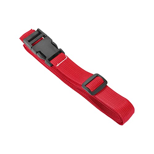 Image of M METERXITY 1 Pack Luggage Straps- Travel Baggage Accessory Adjustable Suitcase Belt with Quick Release Buckle, Apply to Travel (1.5 Meters, Red)
