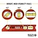 Klein Tools 935RBLT Level, 9-Inch Lighted Torpedo Level with Magnet, 0/45/90 Degree Vials and V-Groove, Water and Impact Resistant, High-Visibility