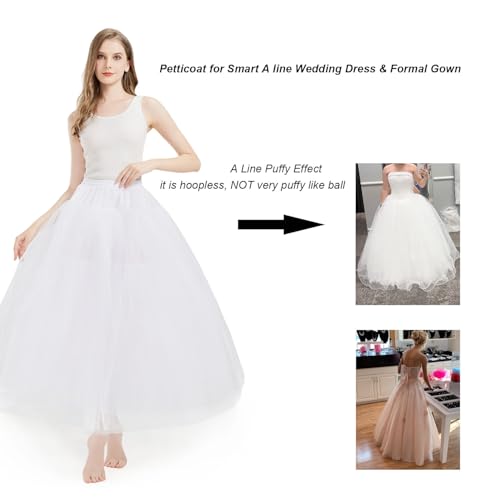 Women's A-line Hoopless Petticoat Crinoline Underskirt Slips Wedding Accessories YPT3002