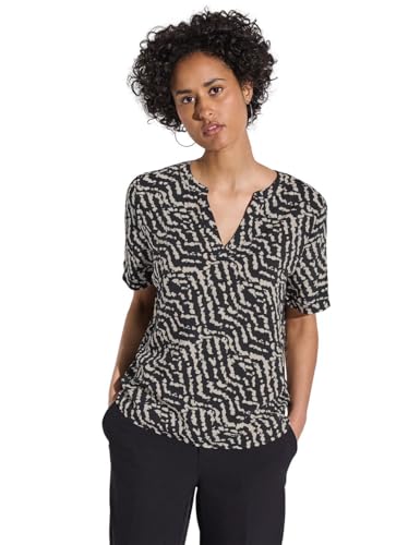 Street One A345627 Blusa Estampada, Negro, 36 Mujeres