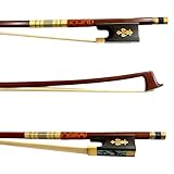 Arco Profissional Violino 4/4 Madeira Oitavado Crina Branca Animal da Mongólia Flor de Lis Gold