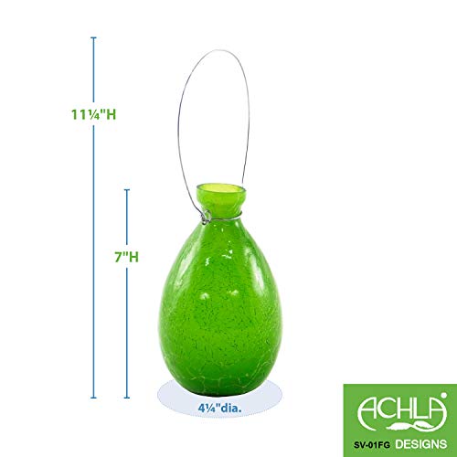 Achla Designs Sv-01Fg Hanging Glass Flower Planter/Rooting Vase Teardrop Shaped, Fern Green #TOP3