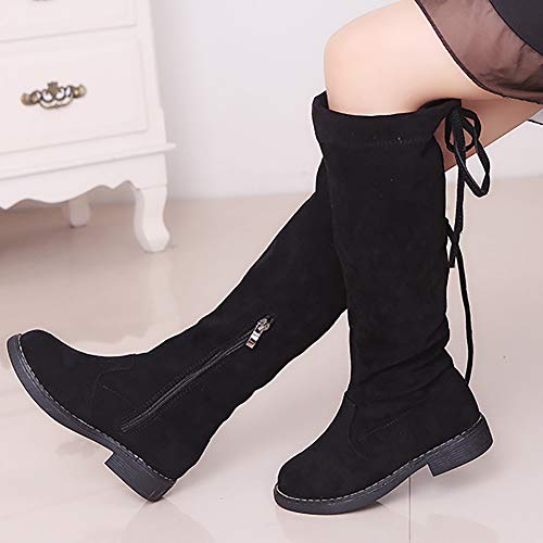 UBELLA Girl's Faux Suede Over The Knee Boots Fleece Lined Winter Snow Boots (Toddler/Little Kid)4
