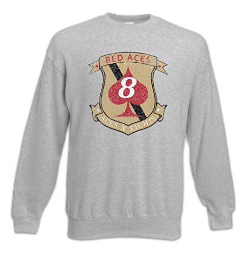 Sweatshirt Red ACES Squadron Patch Urban Backwoods pour homme en coton
