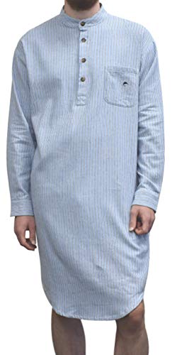 Lee Valley Men's Genuine Irish Cotton Flannel Nightshirt