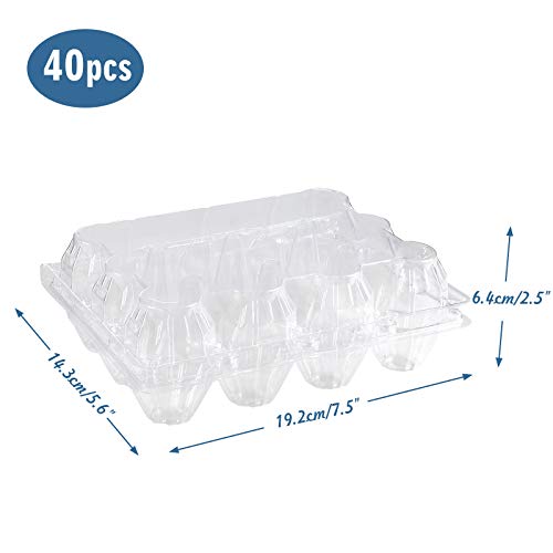 Egg Cartons Clear Plastic, Betose 12 Count 40 Pack Disposable Egg