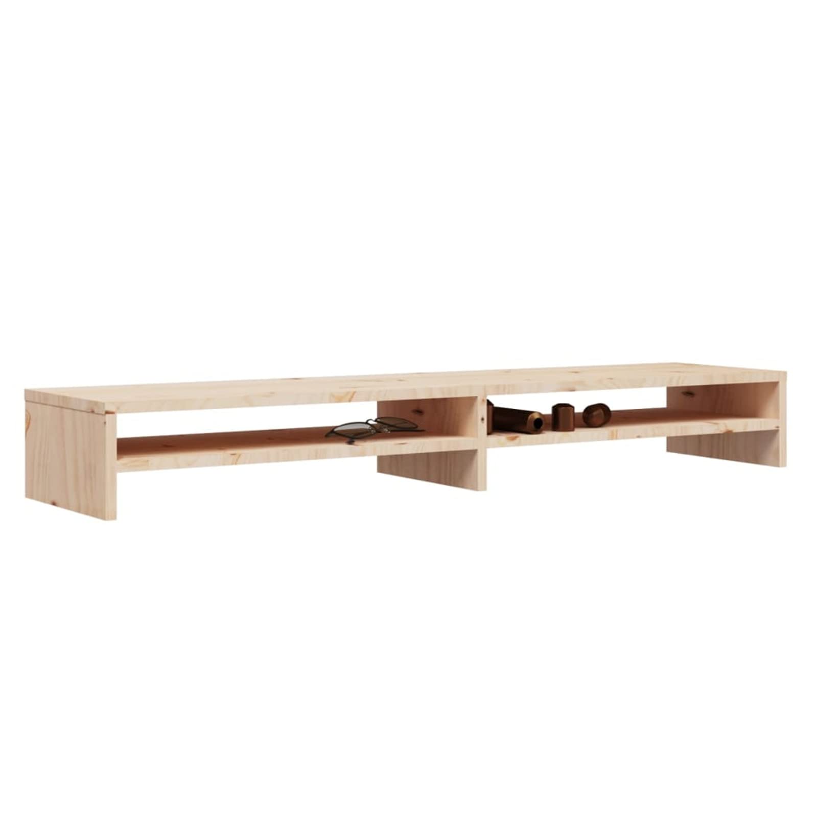 Chusui Supporto per Monitor,Supporto per Monitor da Scrivania,Supporto per Monitor PC,Supporto per Monitor 100x24x13 cm in Legno Massello di Pino