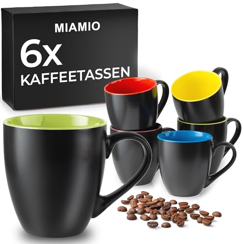 Produktfoto von MIAMIO - 6 x 350 ml Kaffeetassen/Kaffeebecher Set - Tassen Set 6er Modern - Le Papillon Kollektion