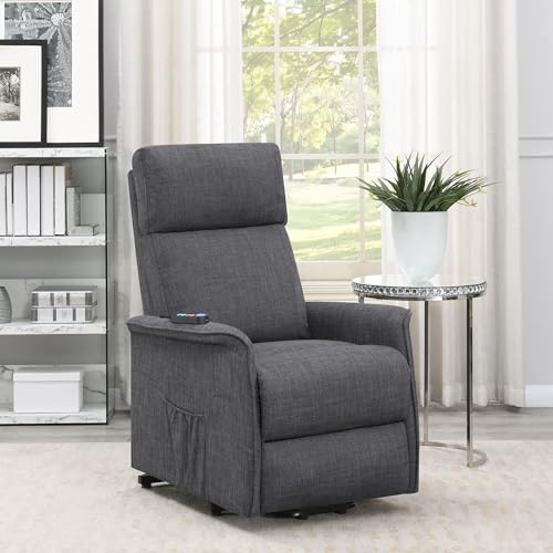 Oosofi Charcoal Power Lift Recliner with Massage Function