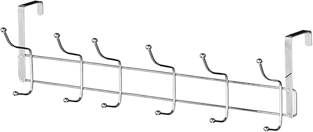 Acense Over Door Hooks Coat Hangers Heavy Duty Chrome Door Hanger for Coats Robes Hats Clothes Towels Hanging Towel Rack Organizer (12 Hooks)