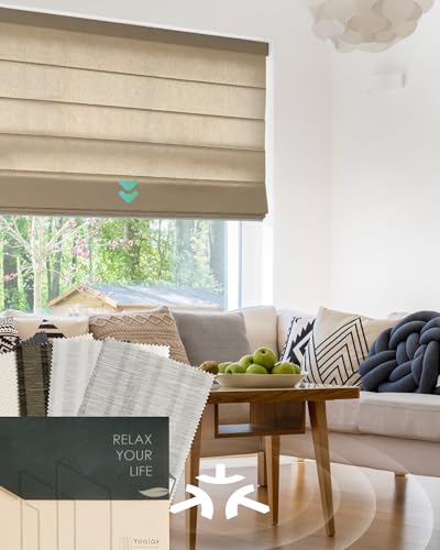 Yoolax Roman Blinds, Blinds for Windows Blackout Shades Control Roman Window Shades, Fabric Sample (Multicolor