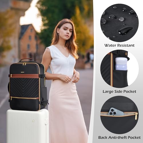 Large Travel Backpack 40L Flight Approved Anti-Theft Daypack for Women men Airplanes Personal Item Weekender College 17.3 Inch Laptop Backpacks2