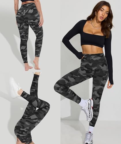 GAYHAY High Waisted Leggings for Women - Soft Opaque Slim Tummy Control Printed Pants for Running Cycling Yoga
